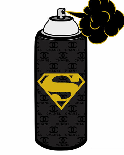 Chanel - unique ed. Superman di Cheeky Bunny, Pittura in vendita su Singulart