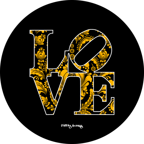 Gold LOVE / round Cheeky Bunny