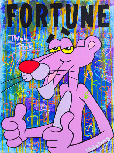 Pink Pather by Cheeky Bunny, Painting for Sale on Singulart