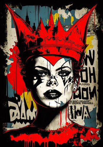 Queen Batwman Basquiat van Cheeky Bunny, Schilderij te koop op Singulart