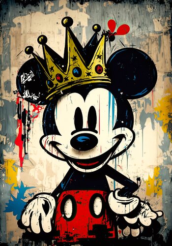 Mickey Mouse Basquiat di Cheeky Bunny, Pittura in vendita su Singulart