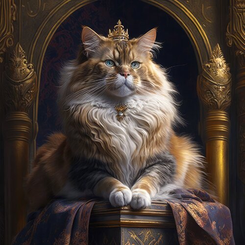 Royal Cat King di Cheeky Bunny, Pittura in vendita su Singulart