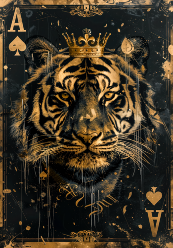 Poker card Tiger Ace de Cheeky Bunny, Pintura a la venta en Singulart