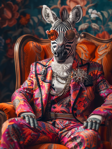 Zebra from Versace by Cheeky Bunny, Print for Sale on Singulart