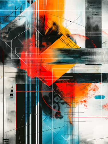 Abstract geometry di Cheeky Bunny, Pittura in vendita su Singulart