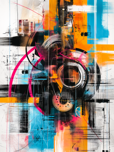 Abstract geometry di Cheeky Bunny, Pittura in vendita su Singulart