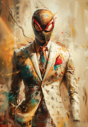 Spider man love luxury van Cheeky Bunny, Schilderij te koop op Singulart