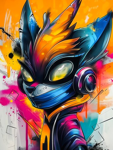 Music Foxy de Cheeky Bunny, Pintura a la venta en Singulart