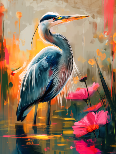 Heron van Cheeky Bunny, Schilderij te koop op Singulart