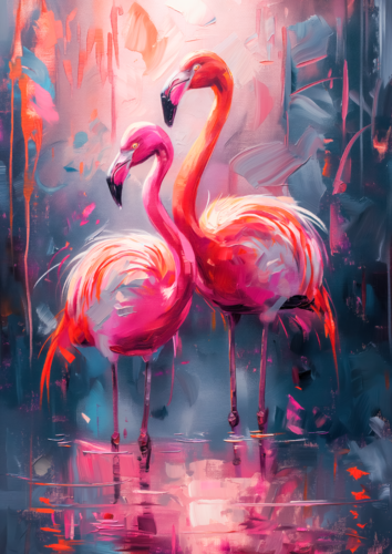 Flamingos von Cheeky Bunny, Malerei kaufen auf Singulart