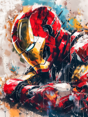 Iron Man Frustration van Cheeky Bunny, Schilderij te koop op Singulart