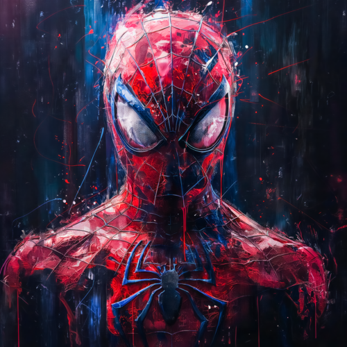 Spiderman in dark van Cheeky Bunny, Schilderij te koop op Singulart