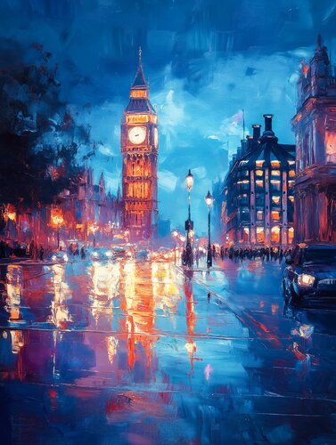 Night London di Cheeky Bunny, Pittura in vendita su Singulart