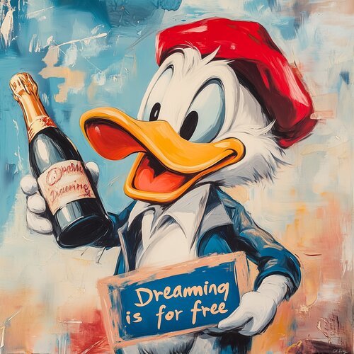McDuck Dreaming van Cheeky Bunny, Schilderij te koop op Singulart