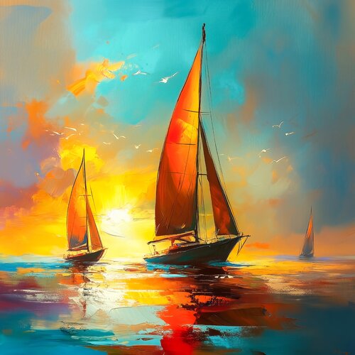 Sailing by Cheeky Bunny, 회화 for Sale on Singulart
