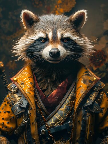 Racoon fighter van Cheeky Bunny, Afdruk te koop op Singulart