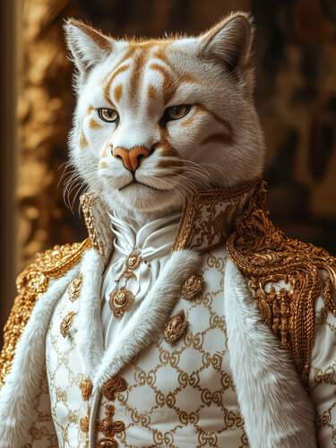 White Royal Puma by Cheeky Bunny, Print for Sale on Singulart