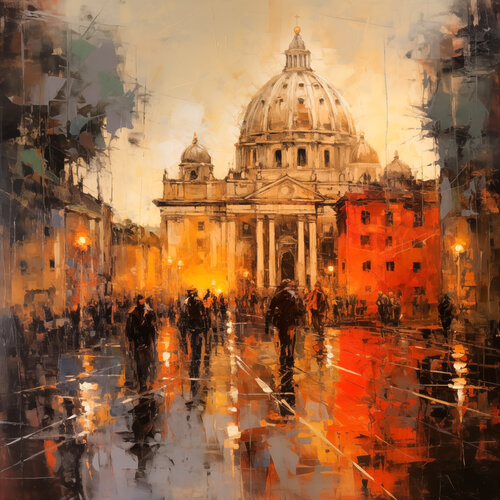 The city of Rome van Cheeky Bunny, Schilderij te koop op Singulart