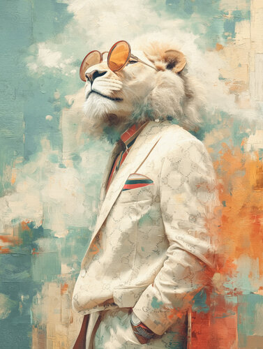 White Lion Gucci von Cheeky Bunny, Malerei kaufen auf Singulart