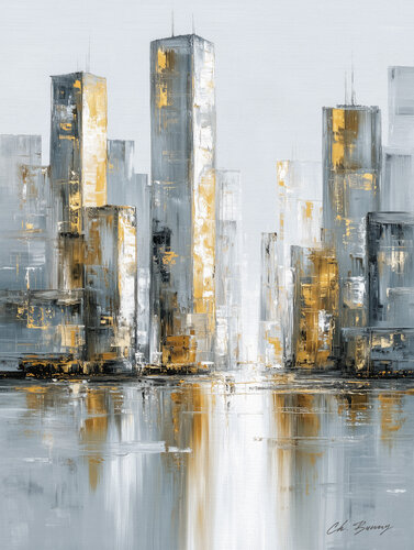 Echoes of the Modern Metropolis von Cheeky Bunny, Malerei kaufen auf Singulart