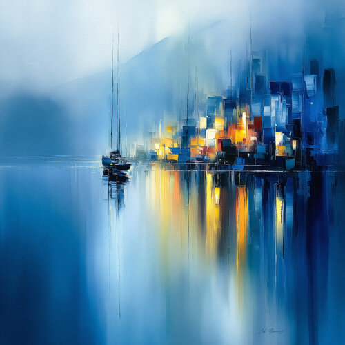 Blue lake by Cheeky Bunny, 회화 for Sale on Singulart