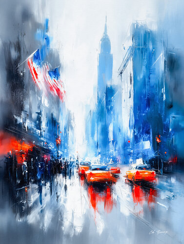 New York abstract di Cheeky Bunny, Pittura in vendita su Singulart