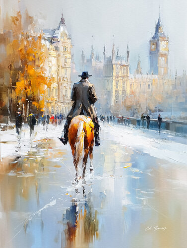 Winter landscape by Cheeky Bunny, 회화 for Sale on Singulart