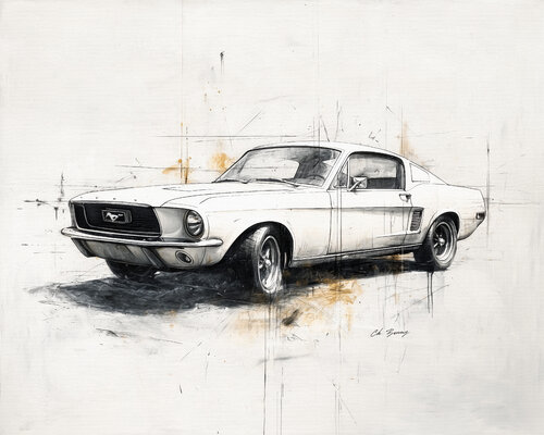 Old mustang di Cheeky Bunny, Pittura in vendita su Singulart