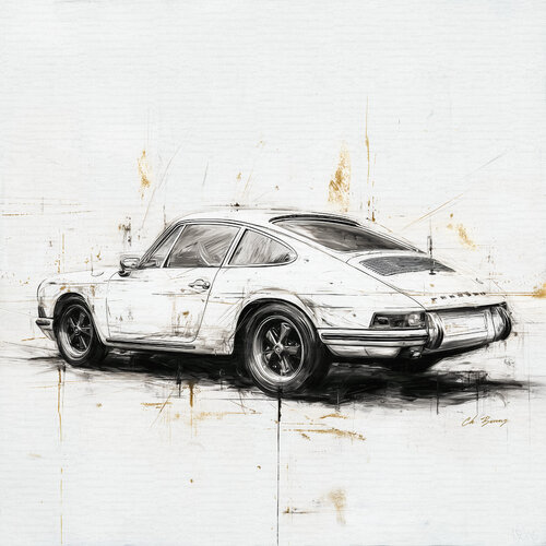 Porche 911 by Cheeky Bunny, 회화 for Sale on Singulart