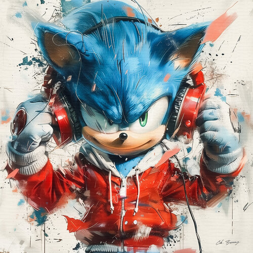 Sonic di Cheeky Bunny, Pittura in vendita su Singulart