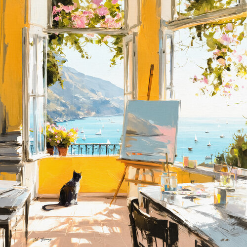 Sunny Atelier de Cheeky Bunny, Pintura a la venta en Singulart