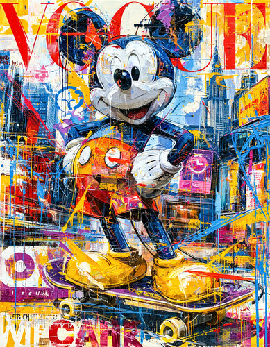 Mickey in the streets par Cheeky Bunny, Peinture en vente sur Singulart