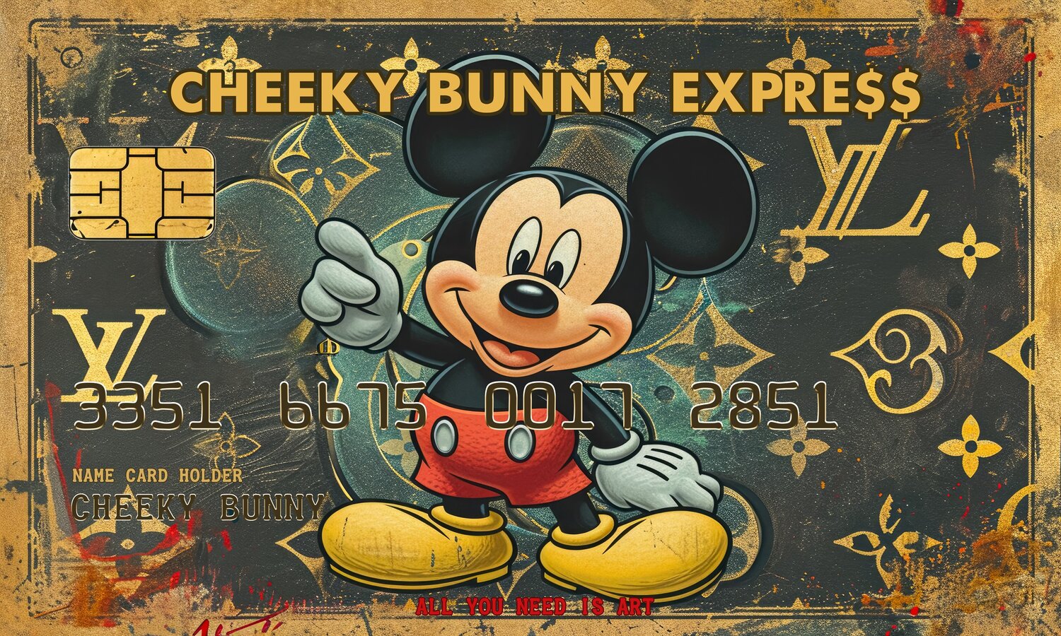 Gold card Mickey Mouse Cheeky Bunny