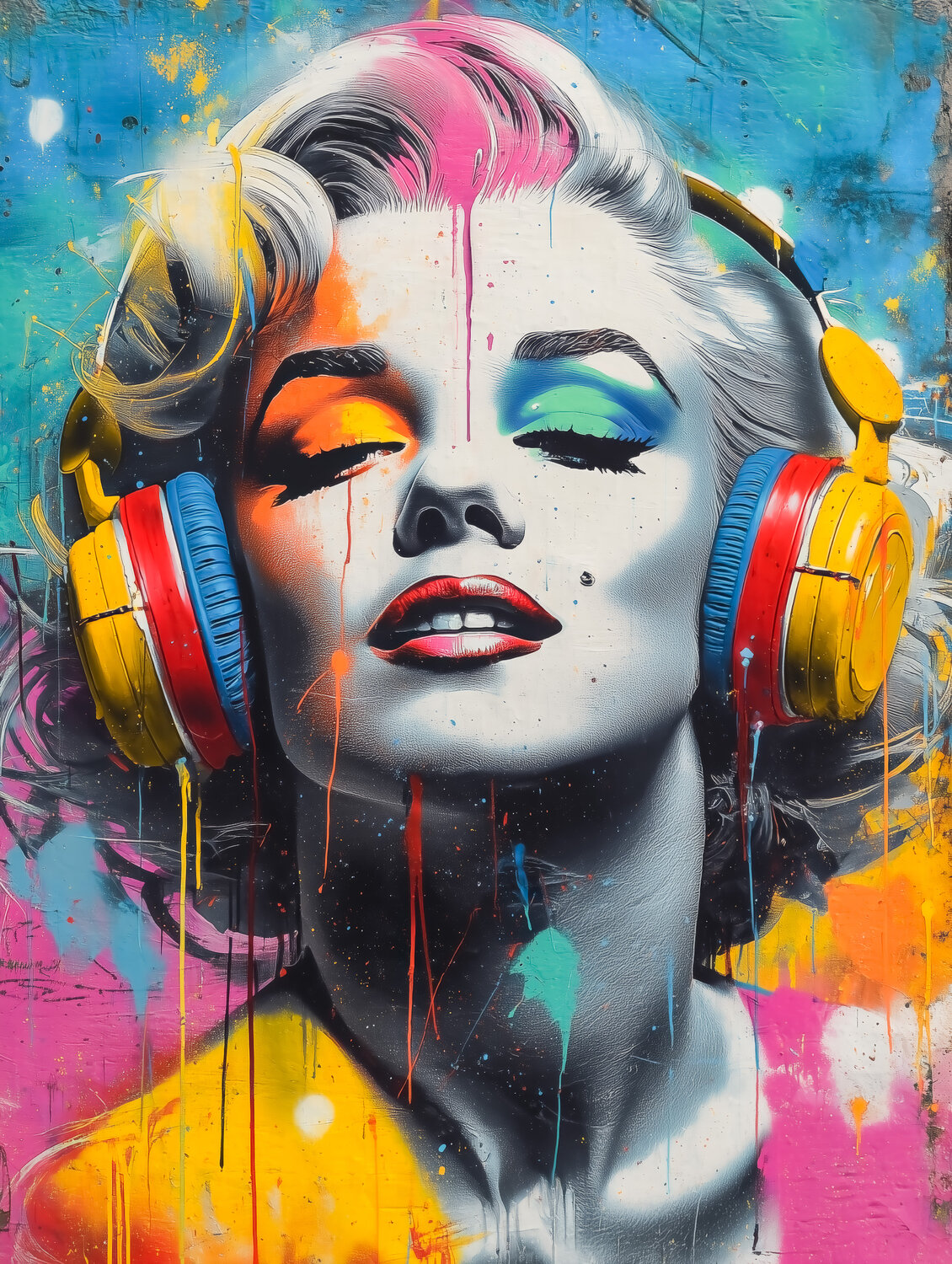 Marilyn Monroe door Cheeky Bunny (2025) : Schilderij Inkt op Canvas -  Singulart, image size:1130x1500