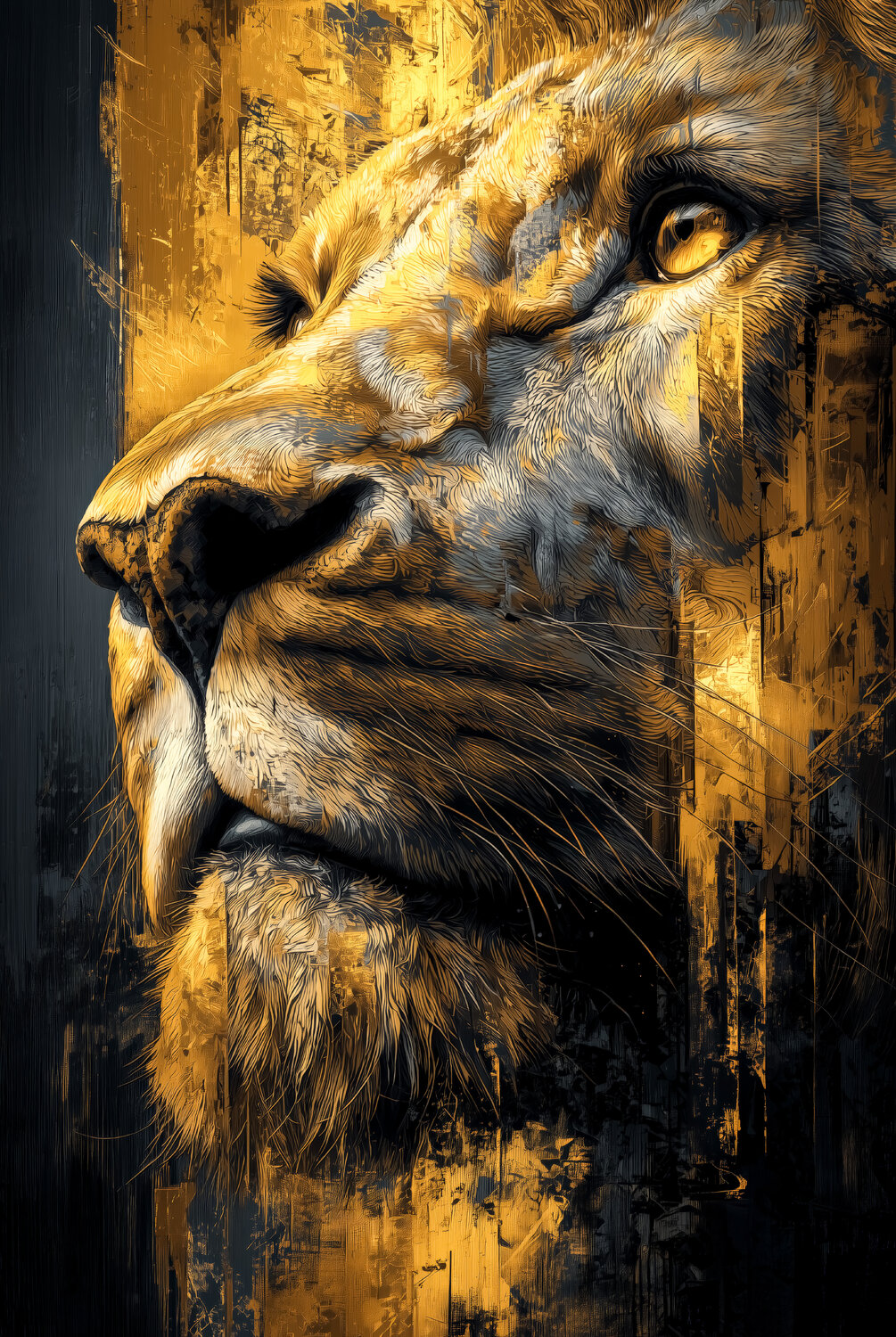 Gold and Black Lion Cheeky Bunny