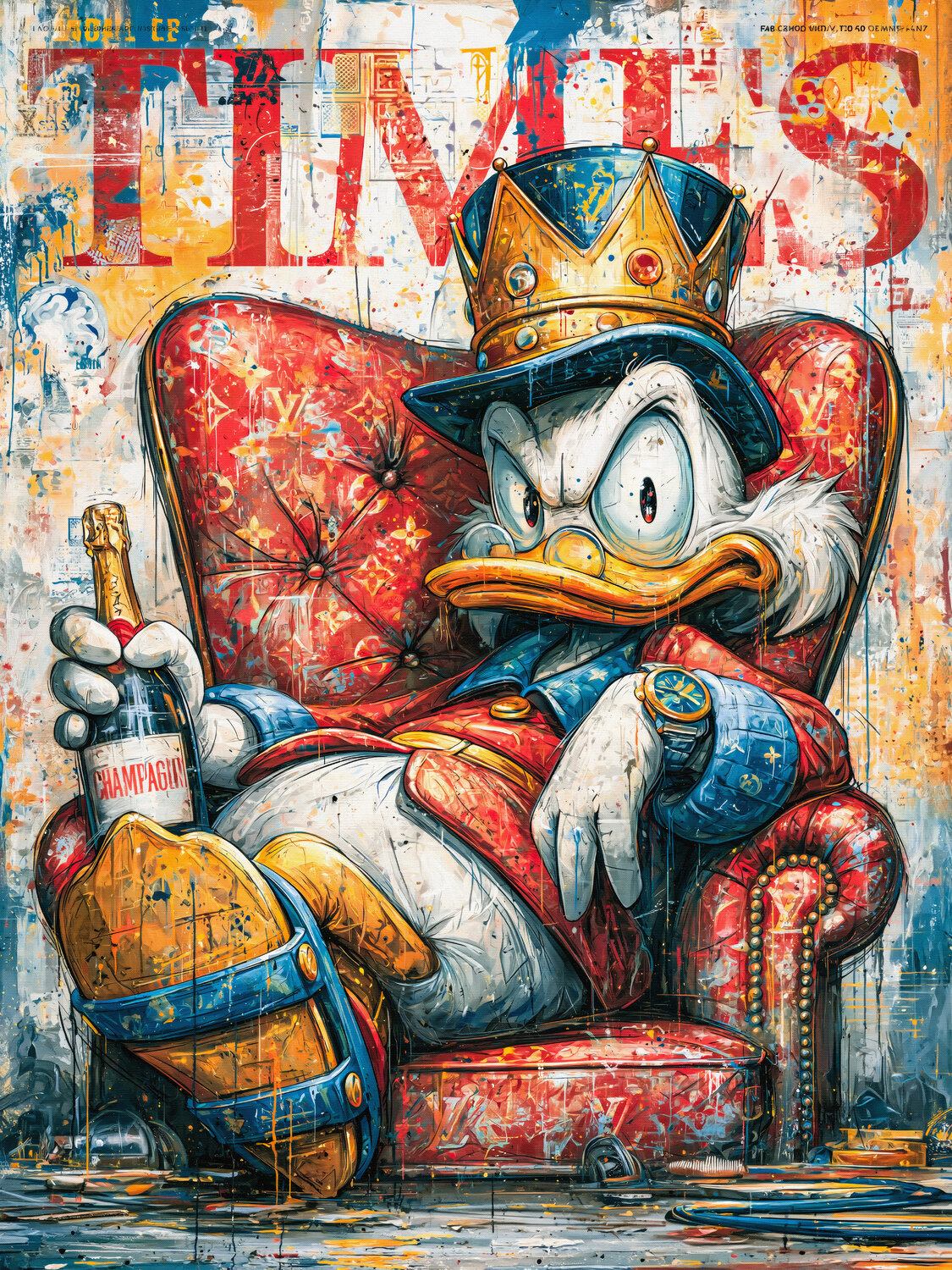 Scrooge in Times Cheeky Bunny Origineel schilderij te koop