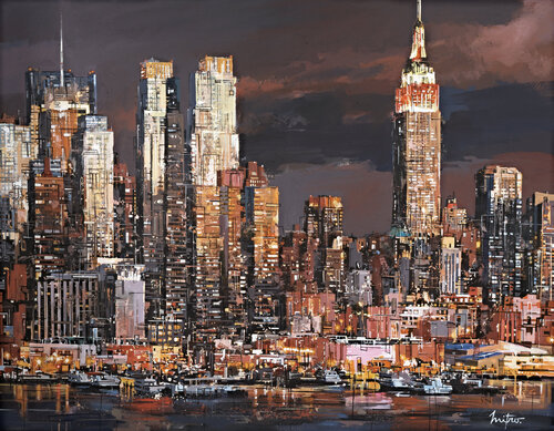 "Manhattan le soir" von Mitro, Malerei kaufen auf Singulart