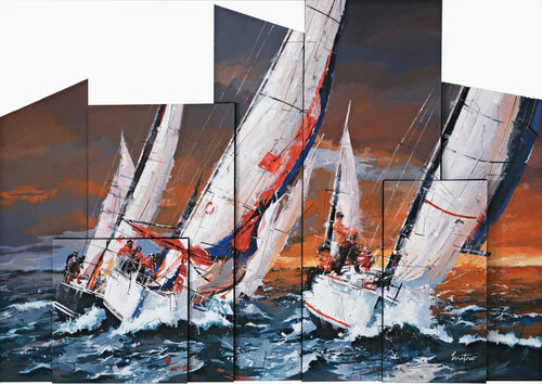 "Du vent dans les voiles" van Mitro, Schilderij te koop op Singulart