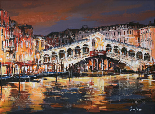 "Rialto le soir" van Mitro, Schilderij te koop op Singulart