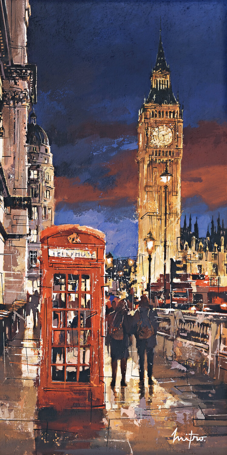 "Big Ben le soir" Mitro Originalgemälde zu verkaufen