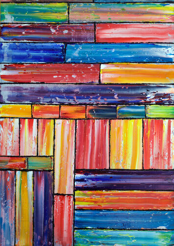I'm Building My Own Wall di Preston M. Smith (Pms), Pittura in vendita su Singulart