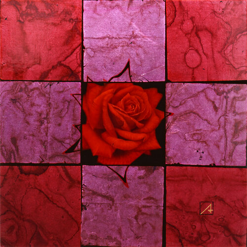 ROSE DIAGRAM ...  MARGINS OF THE RED ／ 薔薇圖 ... レッドの余白 par Akihiro Mitsumoto, Peinture en vente sur Singulart