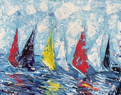 Segelboote 25 de Olya Jonas, Pintura a la venta en Singulart