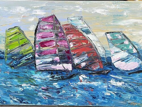 windsurfing  278 de Olya Jonas, Pintura a la venta en Singulart