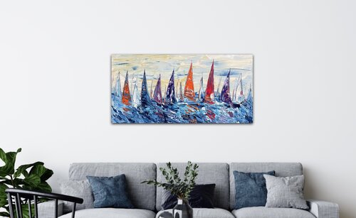 Sailing/ Segelschiffe 749 de Olya Jonas, Pintura a la venta en Singulart