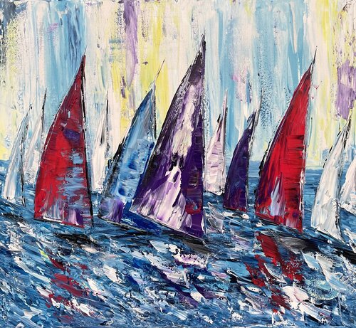 Sailing / Regatta 349 de Olya Jonas, Pintura a la venta en Singulart