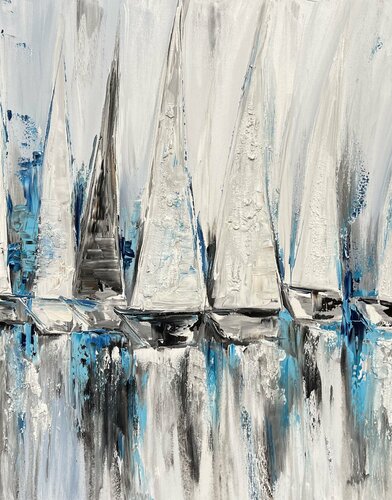 Segelboote / ocean / sailboat 462 de Olya Jonas, Pintura a la venta en Singulart
