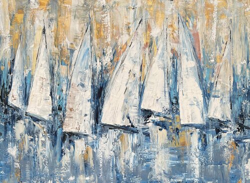 Sailing / sailboat / Segelschiffe 973 de Olya Jonas, Pintura a la venta en Singulart