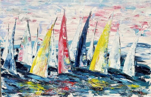 Regatta/ Sailing 631 de Olya Jonas, Pintura a la venta en Singulart