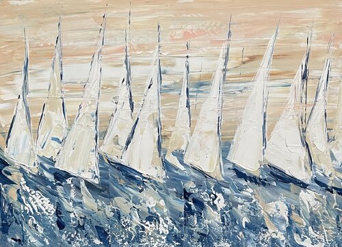 Sailing/ Segelschiffe 521 de Olya Jonas, Pintura a la venta en Singulart